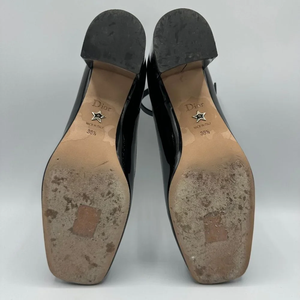 Dior La Parisienne Black Patent Leather Pump with Silver Heel & Ankle Strap FW22 - Picture 12 of 12
